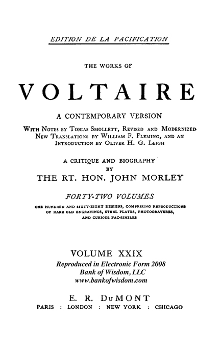 The Works of Voltaire, Vol. 29 of 42 vols + INDEX volume 43